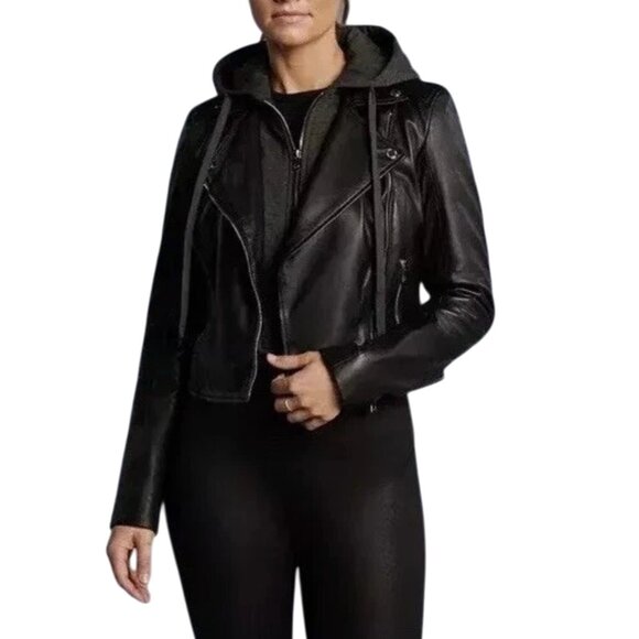 Bod & Christensen Jackets & Blazers - Bod & Christensen Amber Genuine Leather Moto Jacket Black Women's Large Biker